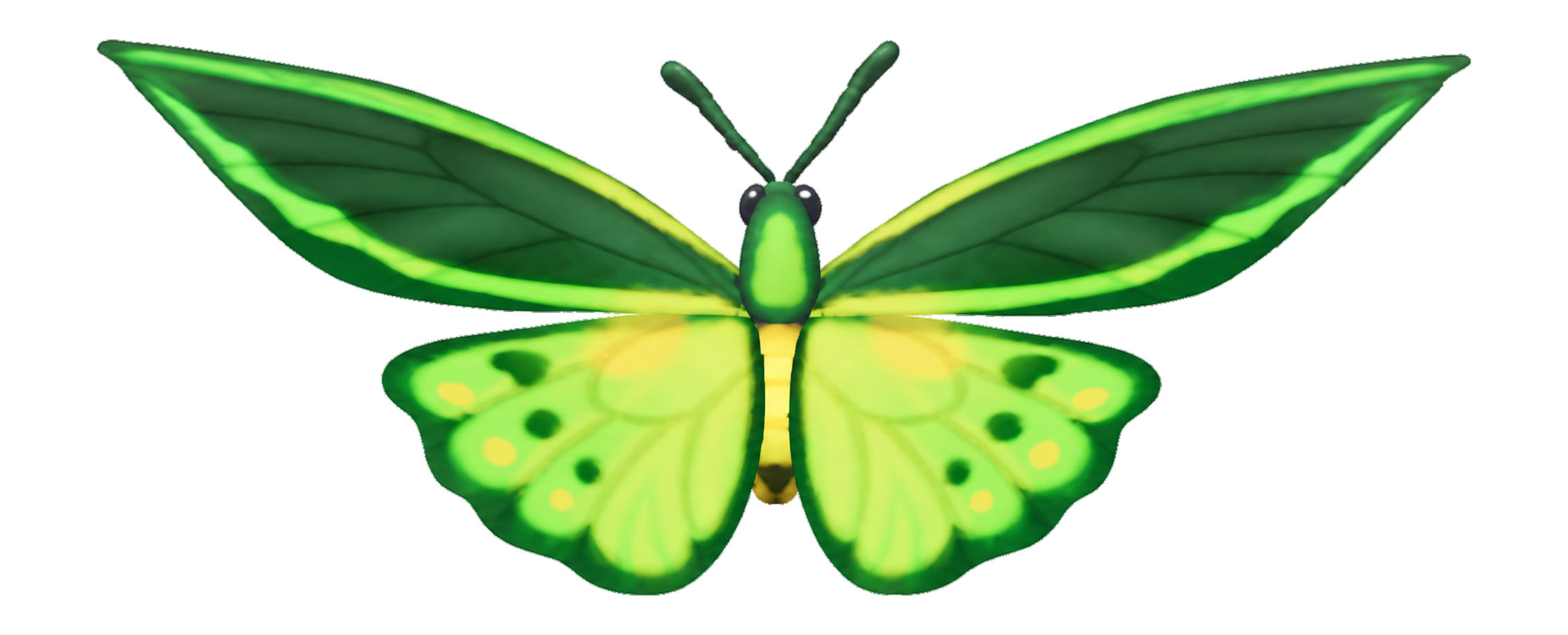 Insecte Ornithoptère vert dans Heartopia