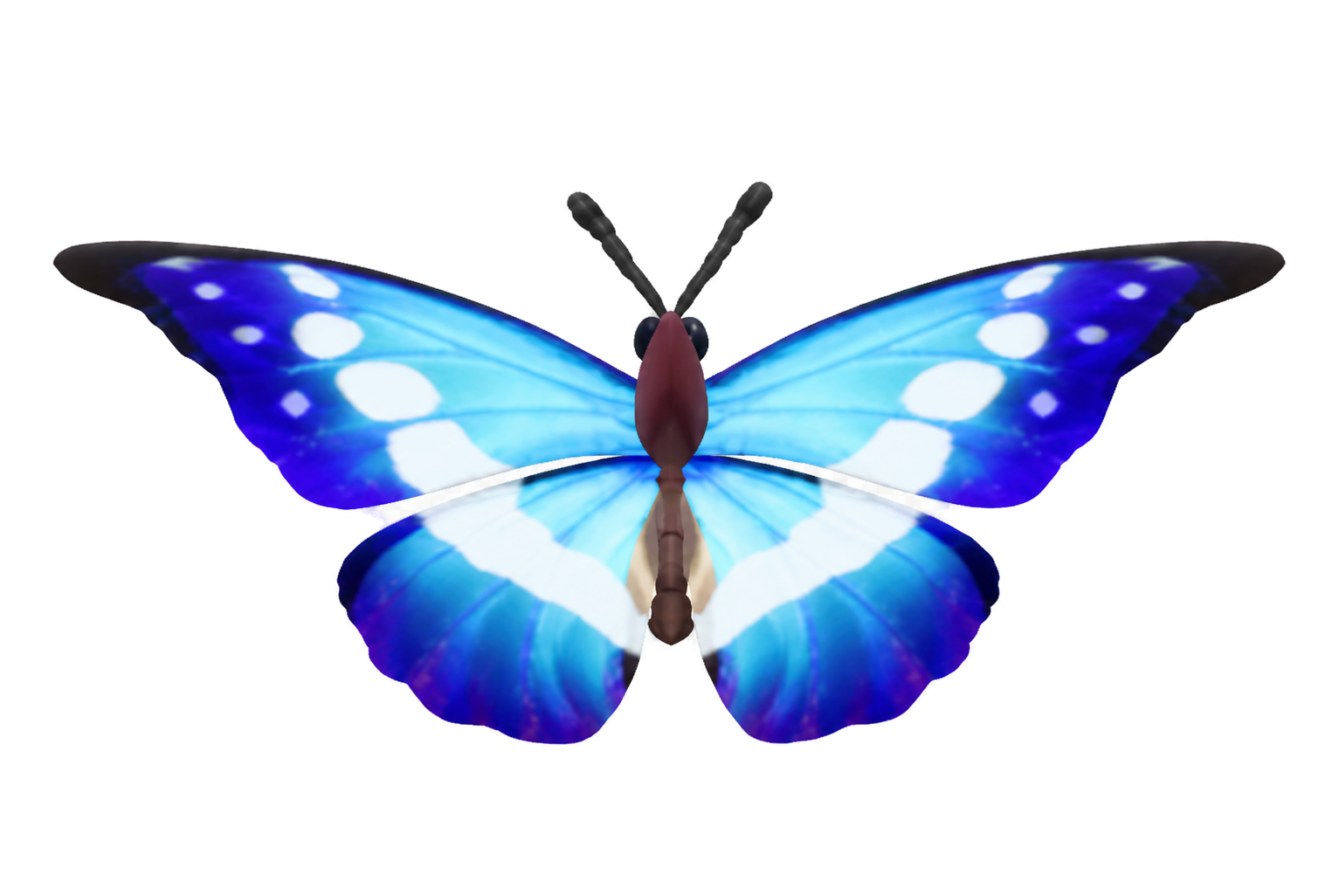 Insecte Papillon bleu céleste dans Heartopia