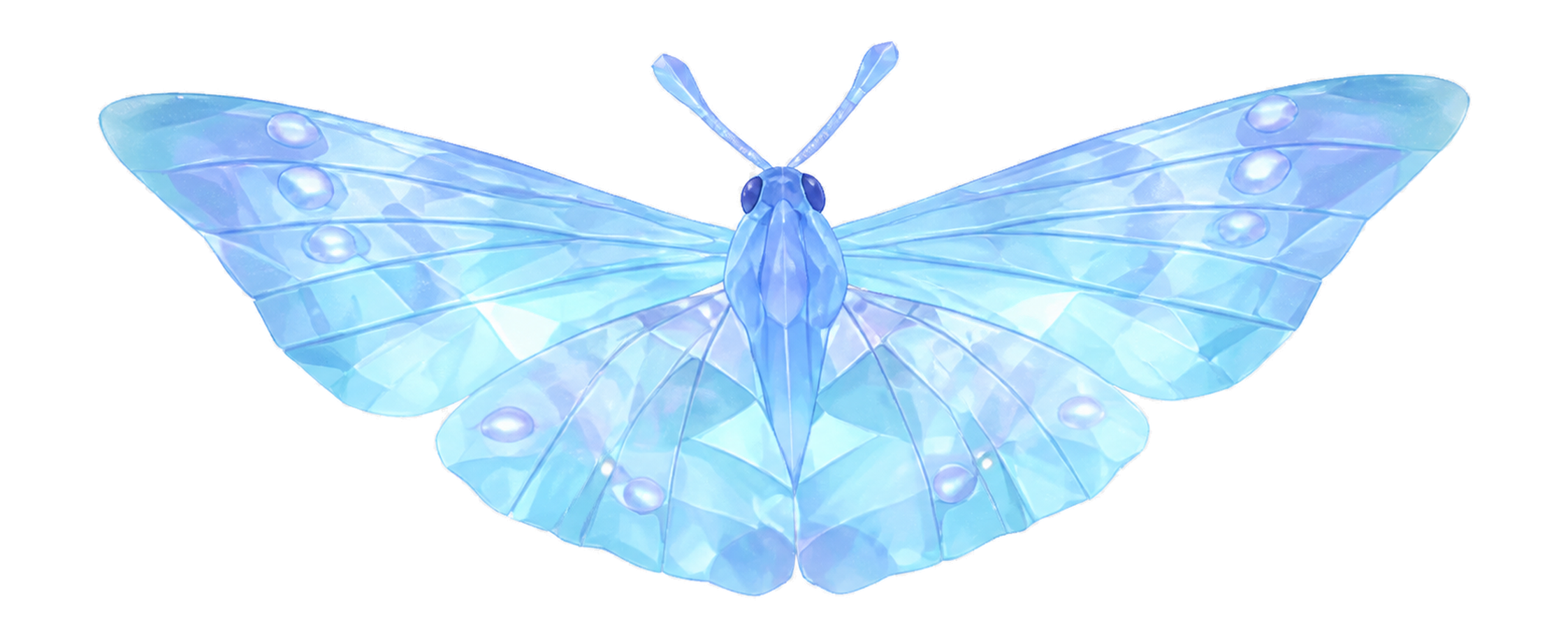 Insecte Papillon de nuit luminescent cristallin dans Heartopia